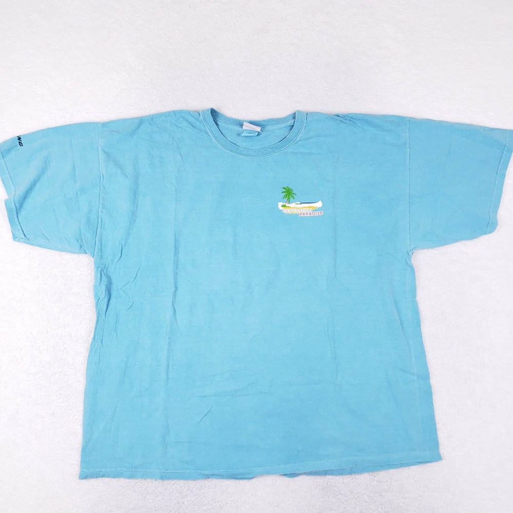 Boeing Destination Paradise Tee 3XL Blue 787 Dreamliner Vacation Souvenir Tee